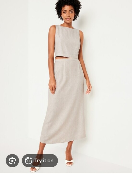 Old Navy Dresses & Skirts - Old Navy Beige Linen Maxi Dress Size XS